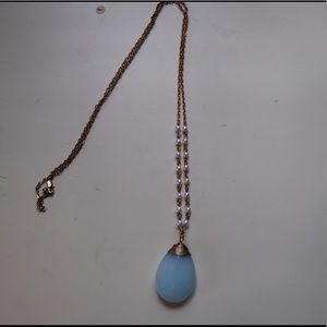 Alterd State Long Blue Stone Gold Necklace